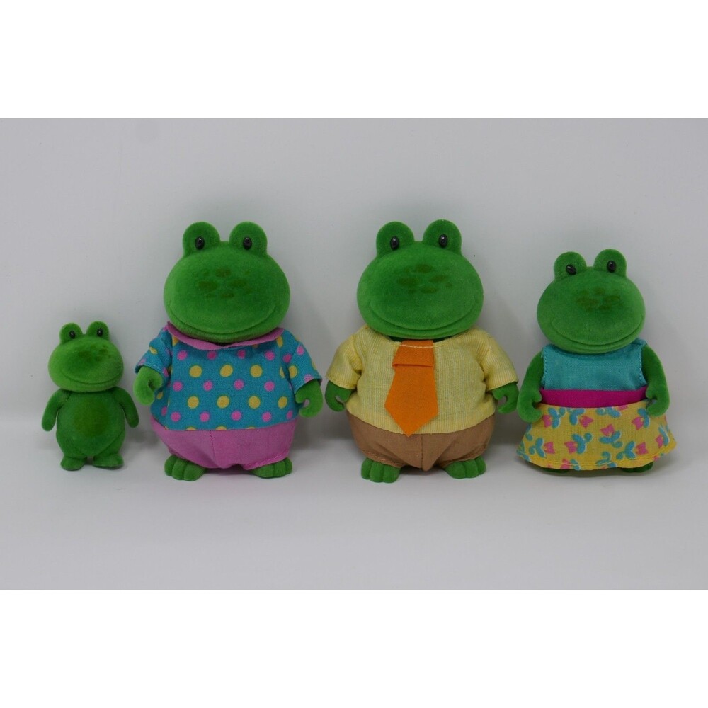 Li'l Woodzeez Croakalily Frog Family Figures Set of 4 w/Clothing